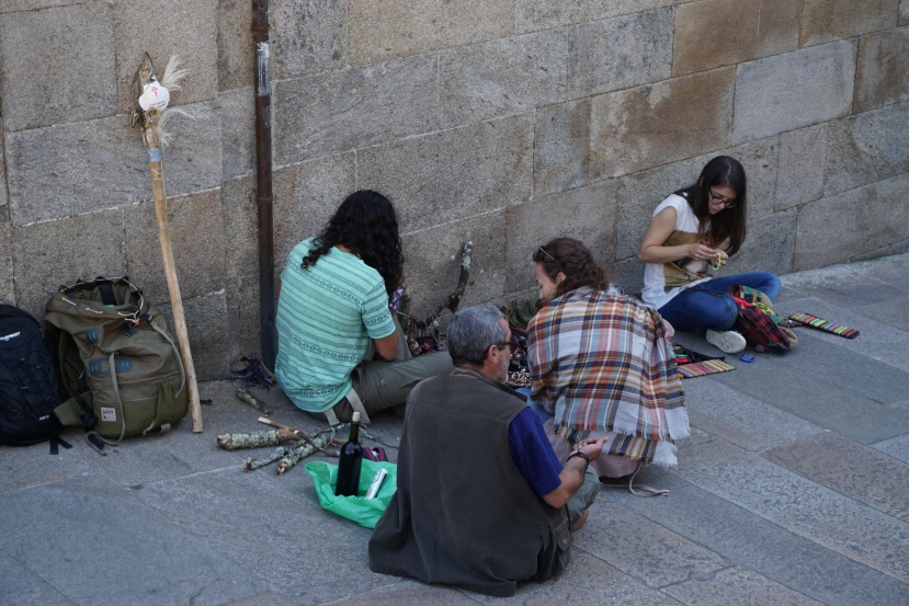 Pilgrims at Santiago de Compostela